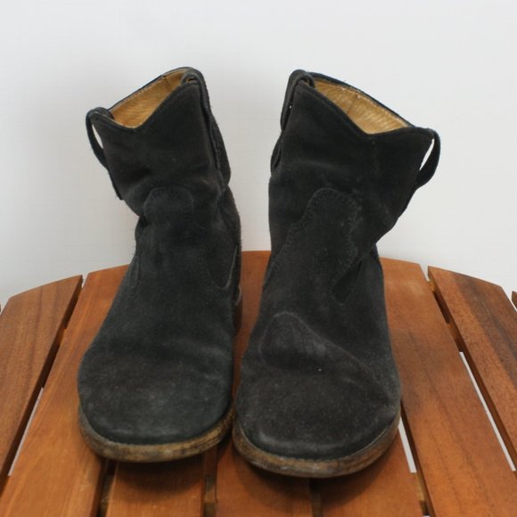 Isabel Marant Crisi hidden wedge ankle boot faded black suede 35 - Picture 6 of 16